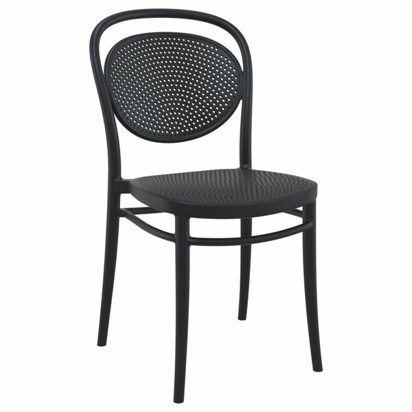 Grillgear 17.3 in. Marcel Resin Outdoor Chair, Black GR3446097